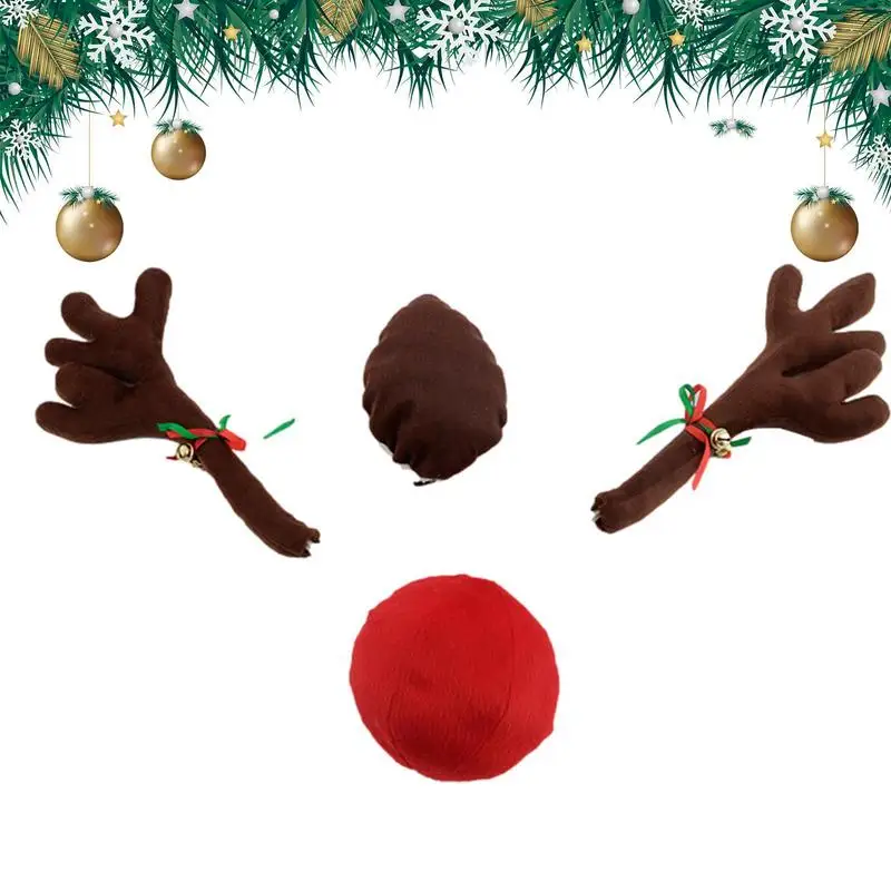 

Рождественский автомобильный олень, освесветильник, олени, рога и Рудольф, праздничный автомобильный декор с колокольчиками, Новинка