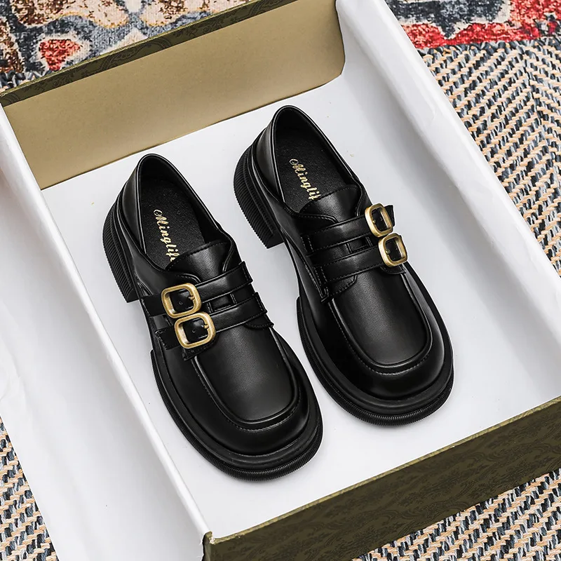 

British style small leather shoes women's new platform versatile single shoes JK Loafer commuter women's shoes large size 41-43