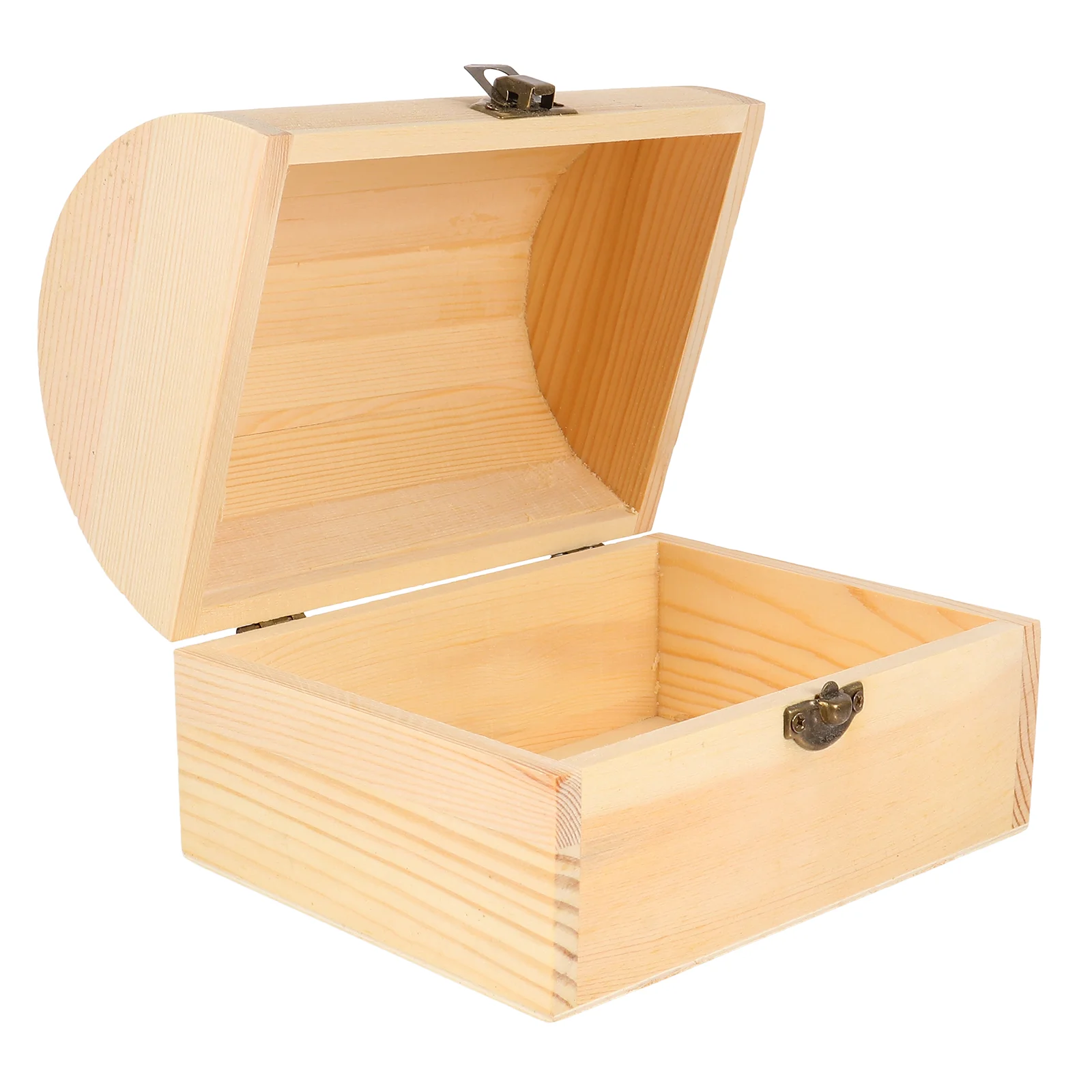 

Box Wooden Treasure Wood Boxes Jewelry Case Pirate Unfinished Gift Vintage Storage Keepsake Retro Craft Trinket Kids Lock