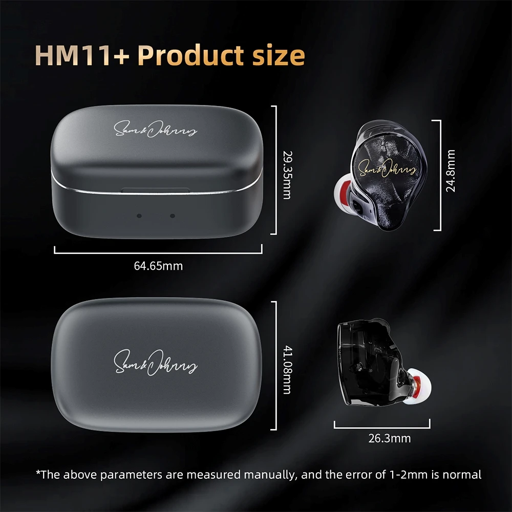 Фото Беспроводные внутриканальные наушники Sam&Johnny HM11+ TWS 1DD+1BA Hybrid Bluetooth 5.2 Qualcomm QCC3040 HIFI Audiophile IEM True Wireless №5