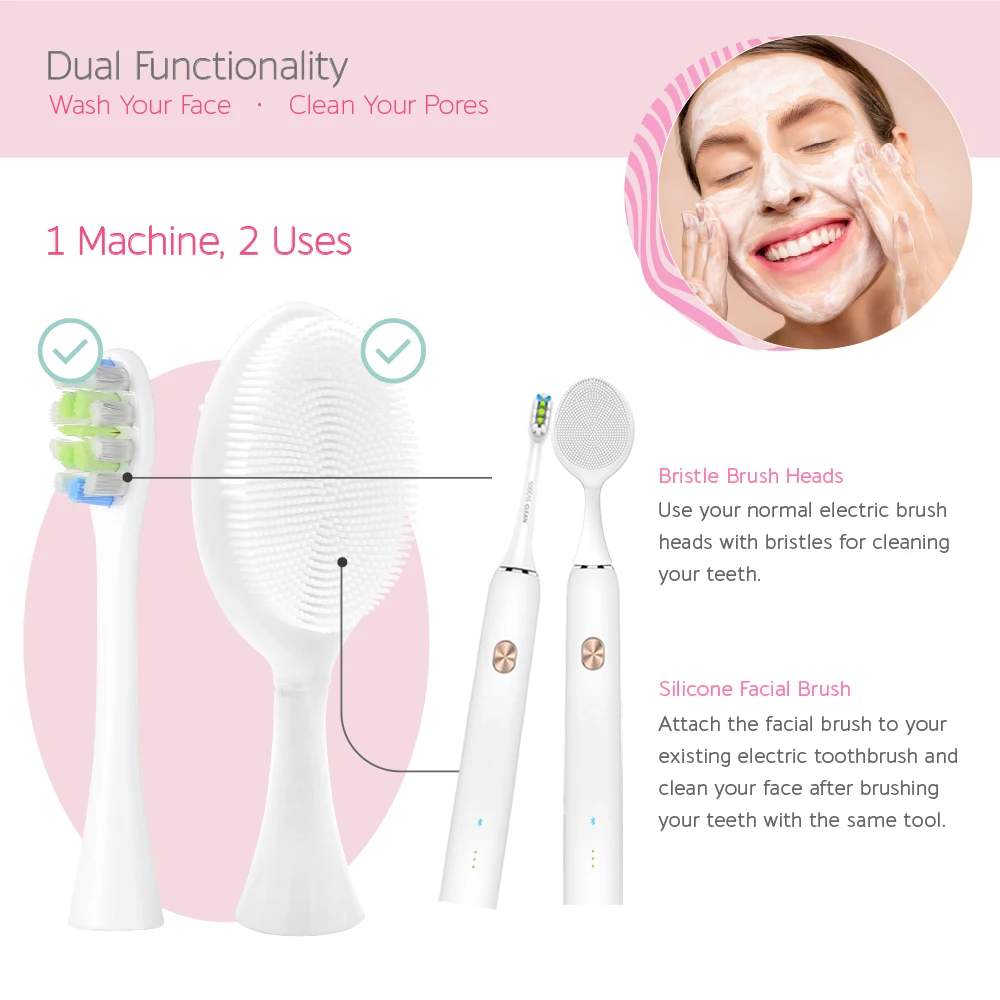 "1pc Facial Cleansing Brush Heads for Xiaomi T300/T500 SOOCAS X3 X3U X5