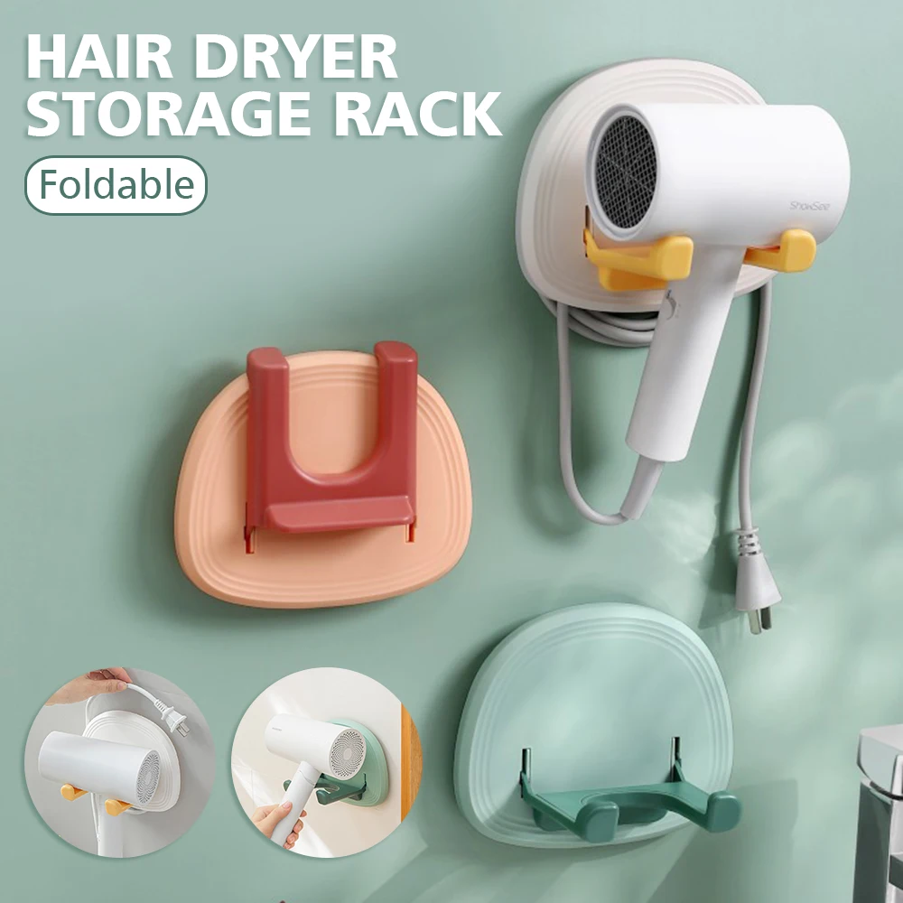

Hair Dryer Holder No Drilling Universal Wall Mounted Storage Rack Styling Tool Organiser Rack Bathroom Accessories органайзеры