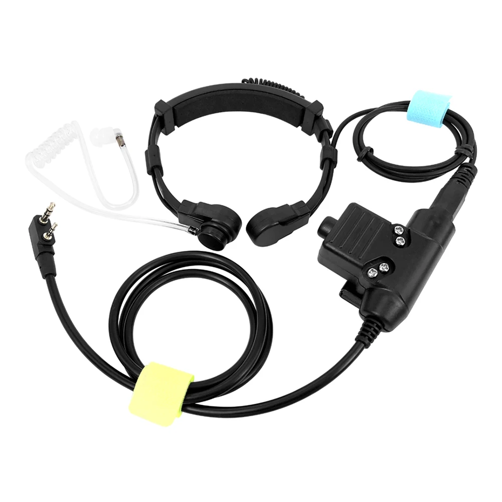 

U94 PTT Walkie Talkie Microphone Headset Transparent Acoustic Tube for BAOFENG Kenwood KPG HYT TYT Neck Throat Mic Earpiece
