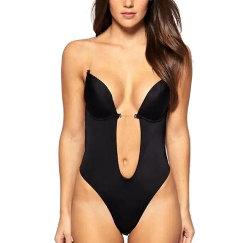 

Women Backless Corset Invisible Shapewear Practical Slimming Shaper Bra Corset Black Size M