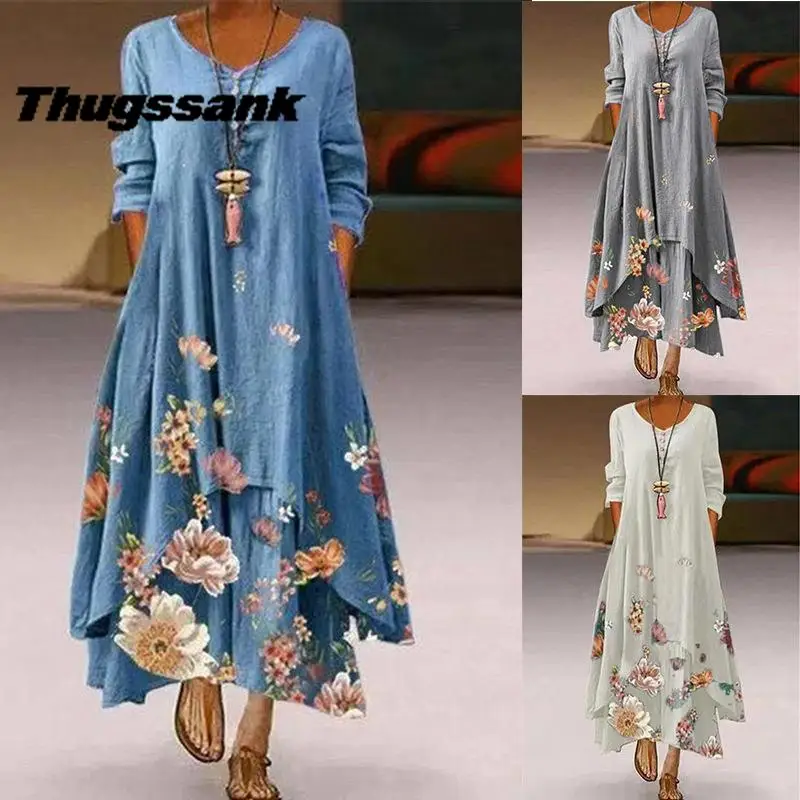 

Ficusrong Fashion Floral Pleated A Line Long Dress Women Spring Summer Short Sleeve High Waist Chic Dress