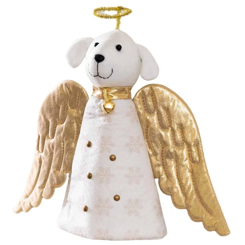 

Christmas Tree Topper, Angel Dog With Wing Miracle Golden Hanging Ornament For Home Living Room Table Desk Decoration