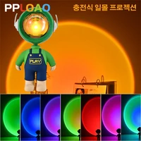 astronaut lamp rechargeable sunset projection lamp sunset projector night light led lights for room decoration photography gifts