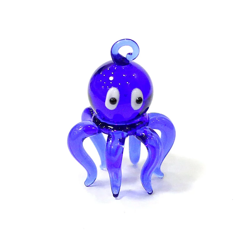 

Cute Murano Glass Octopus Mini Figurine Pendant Aquarium Decor Hanging Sea Animal Ornament Female DIY Jewelry Making Accessories