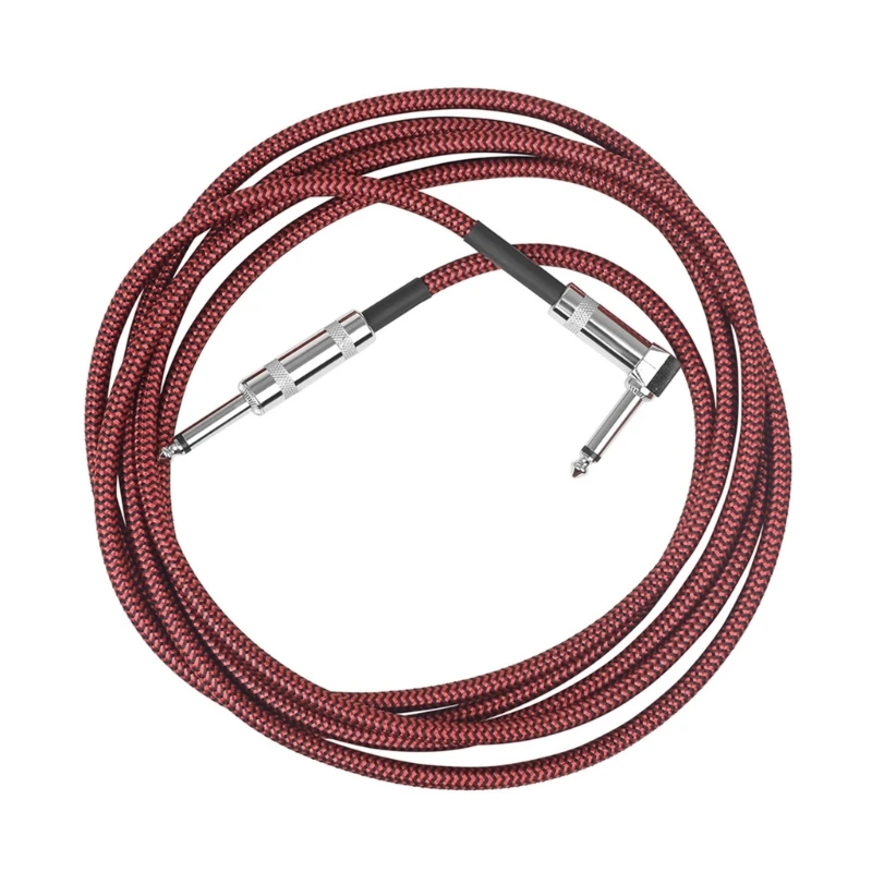 

B36F 10ft 6.35mm Electric Guitar Cable Instrument Cables Straight to Right Bass Amp Cord 3 Meter for Keyboard Effectors
