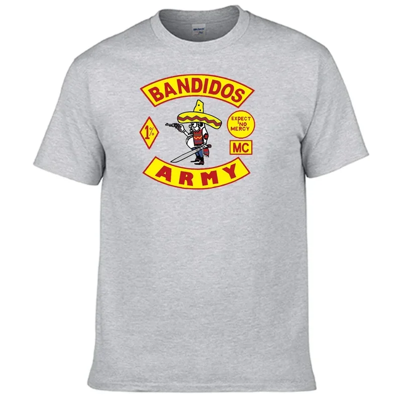 Motorcycle club Bandidos army T shirt 100% cotton men T-shirt N02