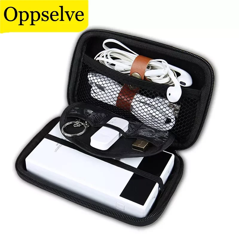 

Oppselve External Storage Hard Case HDD SSD Bag For Hard Drive Power Bank USB Cable Charger Airpod Headphone Earphone Case Black