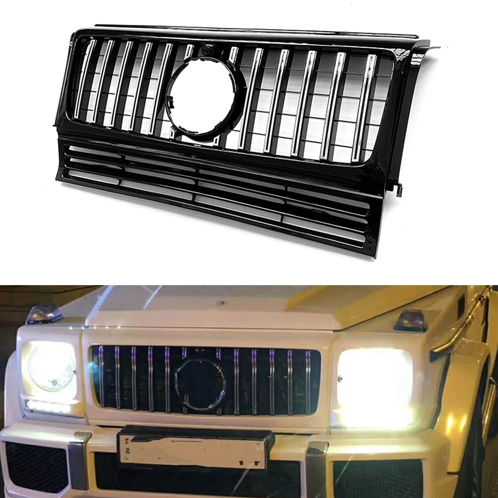 

Front Grille Racing Grill For Mercedes Benz G Class W463 G500 G550 G63 G65 G55 AMG 1990-2018 GT Style Car Upper Bumper Hood Mesh
