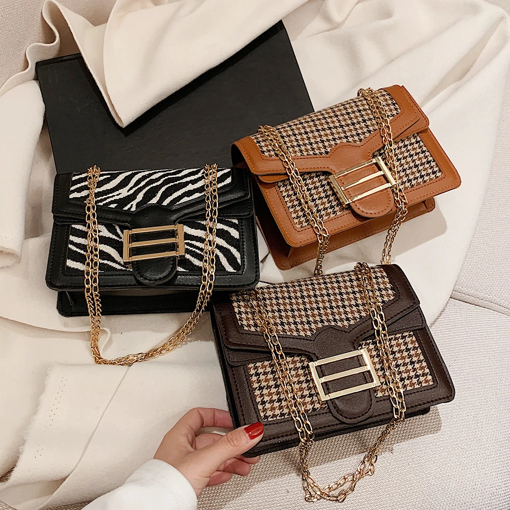 

Youth Ladies Simple Versatile Bag PU Leather Commuter Square Purse Lady Shoulder Handbag Plaid Messenger Tote Bags