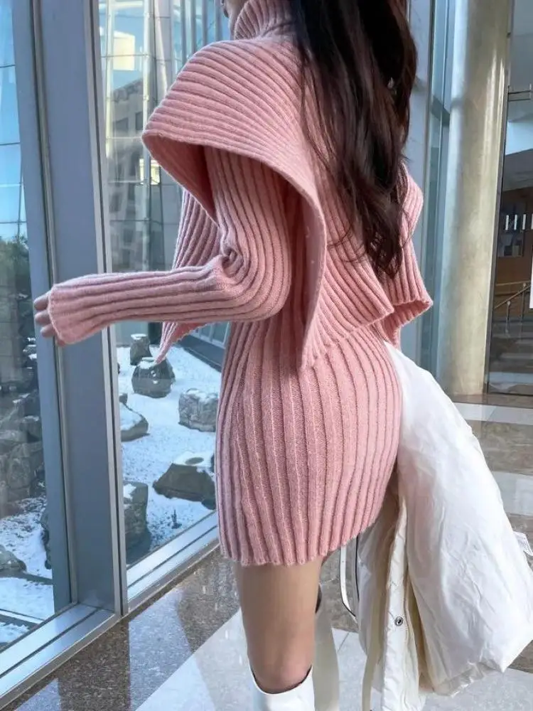 Женский трикотажный костюм из двух предметов Genayooa теплый пуловер с высоким