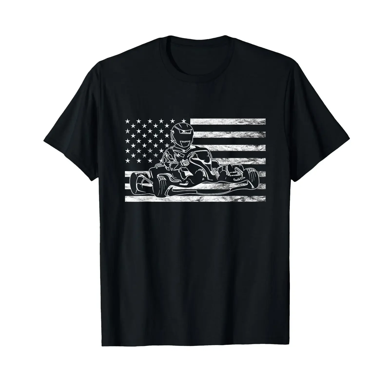 Фото Футболка American Go Kart Racing USA для гонщиков картов, винтажная, стильная, с графическим принтом, удобная, дышащая, эластичная. №1