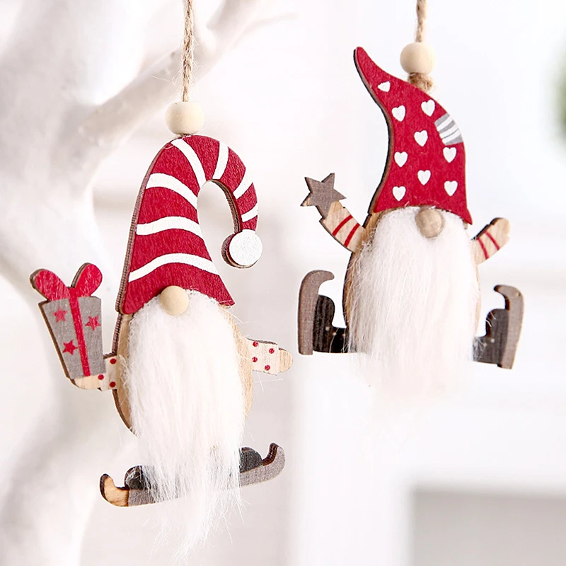 

Christmas Gnome Santa Pendant Wooden Tree Forests Accessory Christmas Ornaments Craft Kit Diy Children Toys Christmas Gift