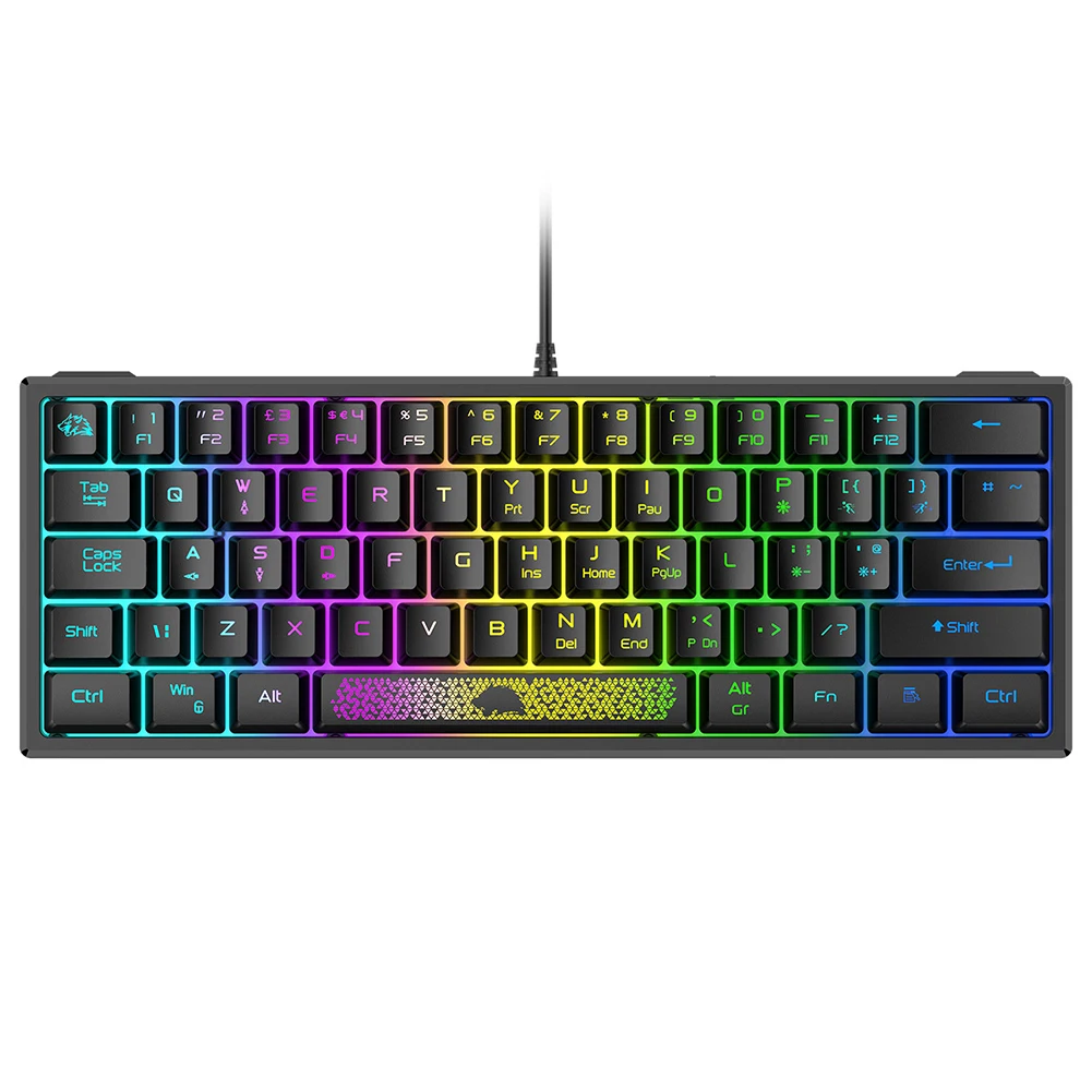 

K61 RGB Проводная клавиатура, 60 процентов, 62 клавиши, эргономичная игровая клавиатура, ультракомпактная мини-клавиатура, механические ощущени...