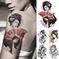 sexy waterproof temporary tattoo stickers ukiyo e beauty sakura chrysanthemum rose rose body art fake tato men women arm tattoos