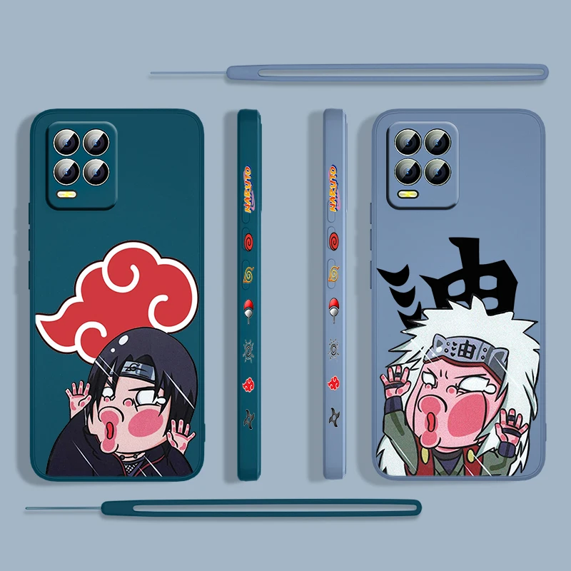 

Cute Anime NARUTO Boys For OPPO Realme 50i 50A 9i 8 Pro Find X3 Lite GT Master A9 2020 Liquid Left Rope Phone Case Capa Cover