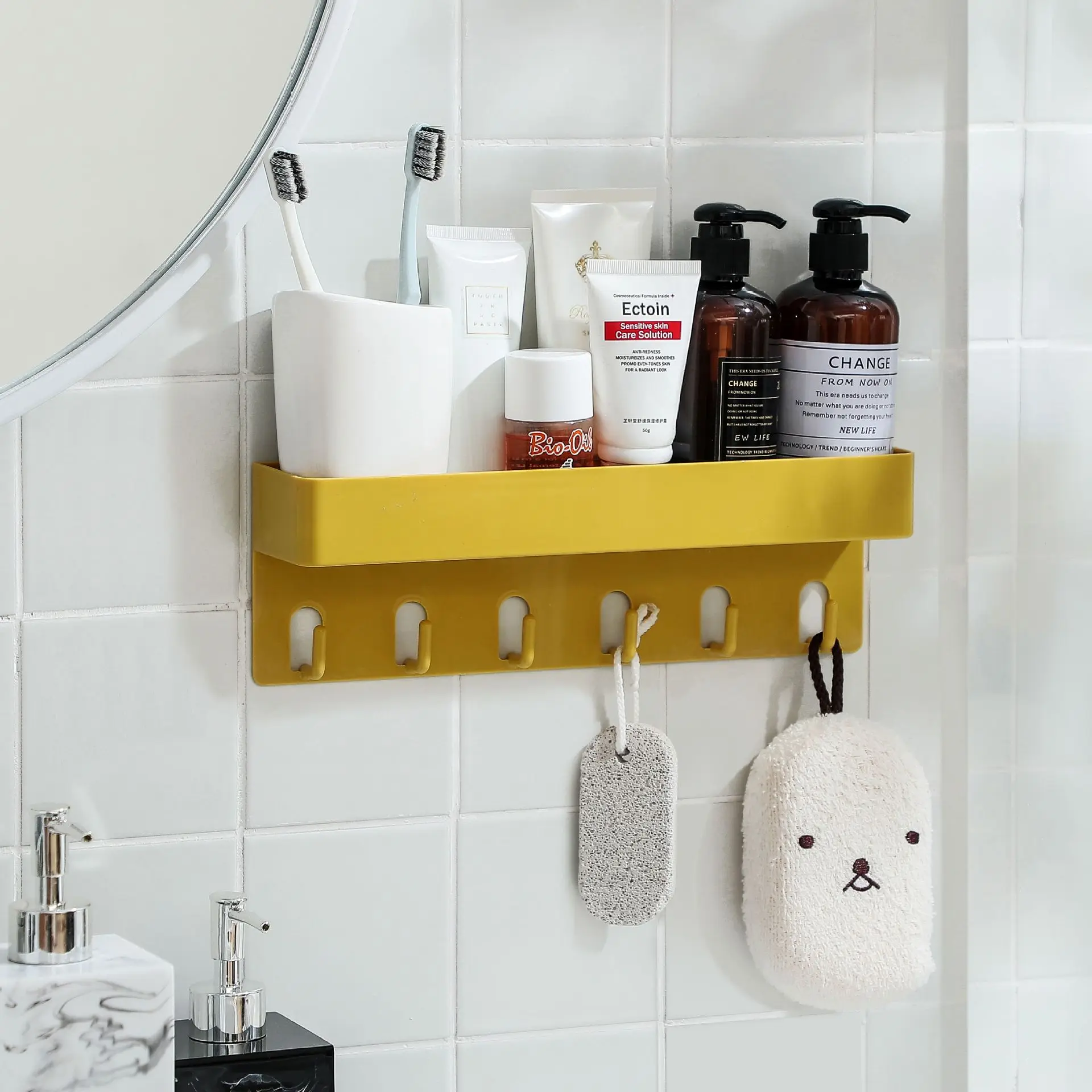 Bathroom Shelves Shampoo Rack Shower Rack Wall-Mounted Kitchen Storage Basket Cosmetic Rack Bathroom Accessories Household