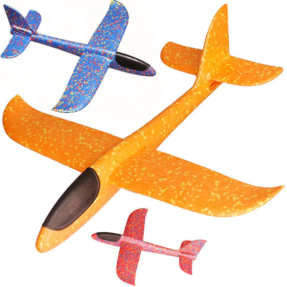 

Outdoor Foam Hand Throw Airplane Launch Glider Plane Model Aircraft Inertial Kids Gift Toy Fun Toys 3 Colors 48x47cm
