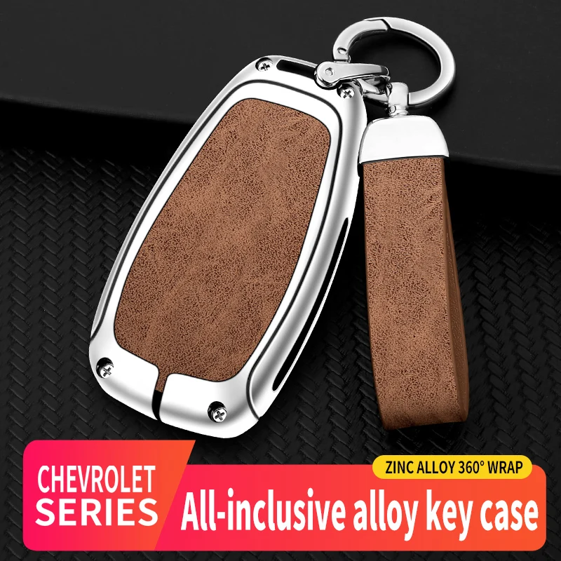 

Alloy And Leather Car Key Case Cover Protector Shell For Chevrolet Onix Equino Orlando Cruze Spark Sonic Auto Keychain