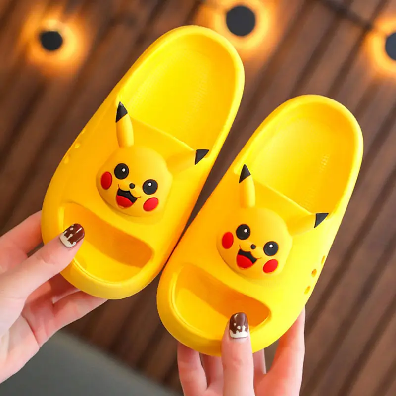 

Pokemon Pikachu Children's Slippers Pokémon Anime Baby Summer Boys and Girls Cartoon Big Children's Indoor Non-slip Slippers
