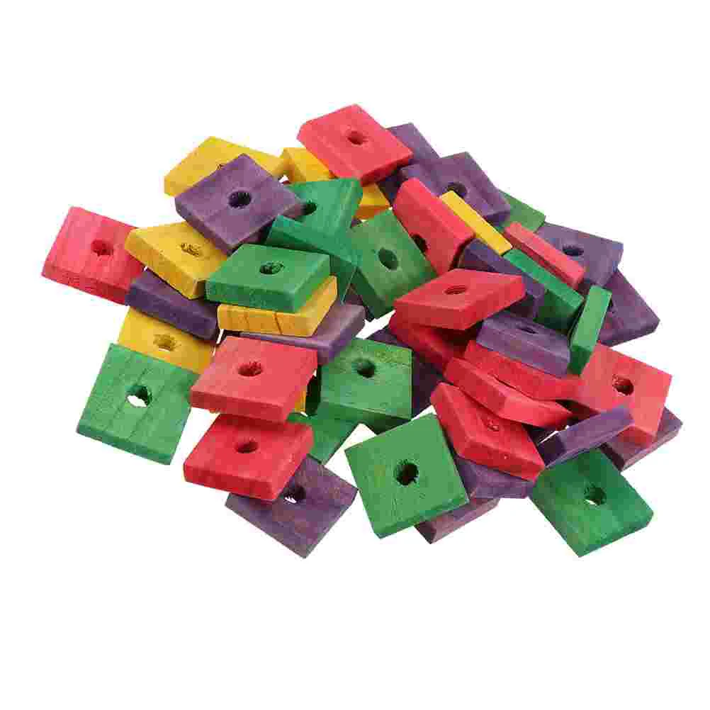 

50pcs Parrot Wooden Chip Toys Bird Playing Toys Parrot Bite Toys Pet Supplies