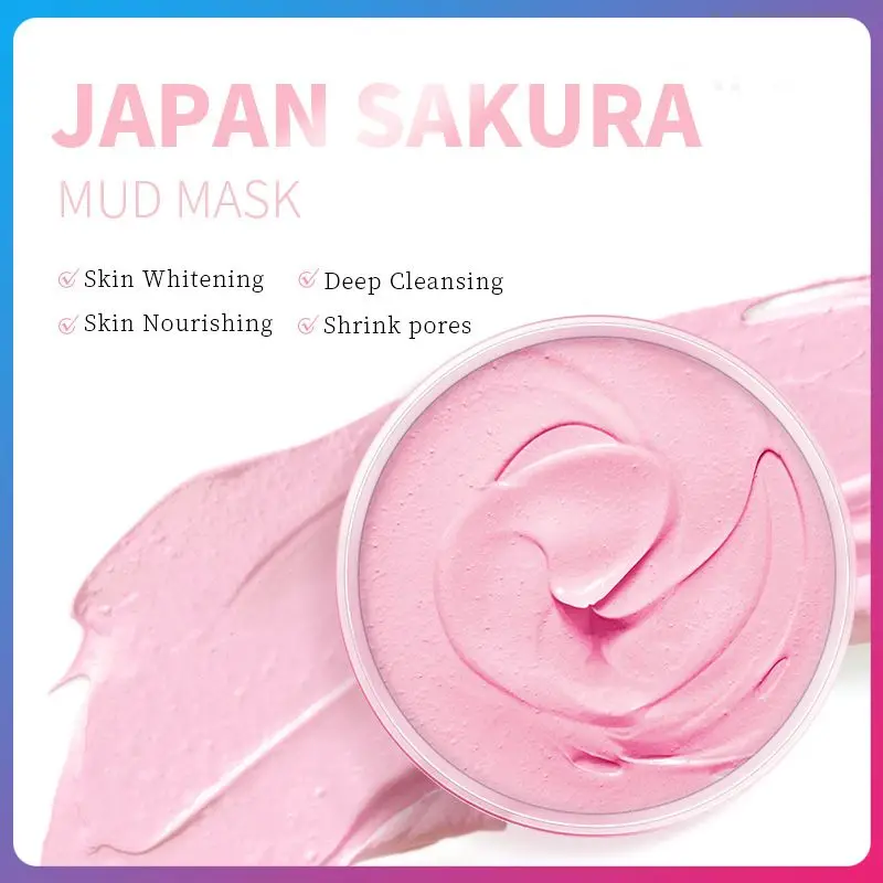 

LAIKOU 80g Japan Sakura Clay Mud Mask Deep Moisturize Cleansing Whitening Repair Skin Face Mud Mask Oil Control Shrink Pores