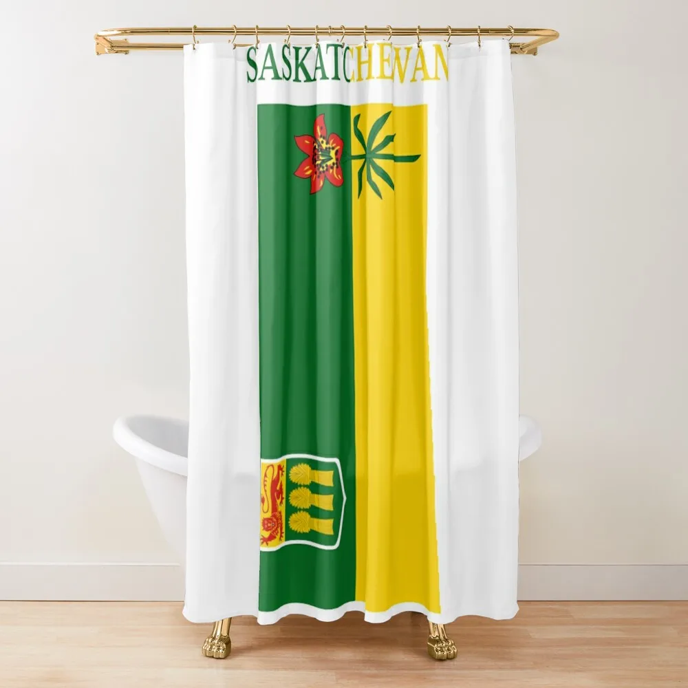 Карта флага Саскачевана СК Канада Занавеска для душа Ванна Аниме