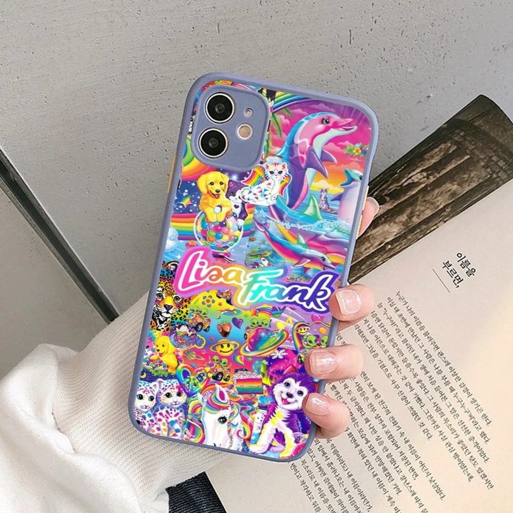 Фото Чехол для телефона Lisa Frank Art для iPhone 14, 11, 12, 13, Mini Pro Max 8, 7 Plus X XR XS MAX, полупрозрачный матовый чехол №5