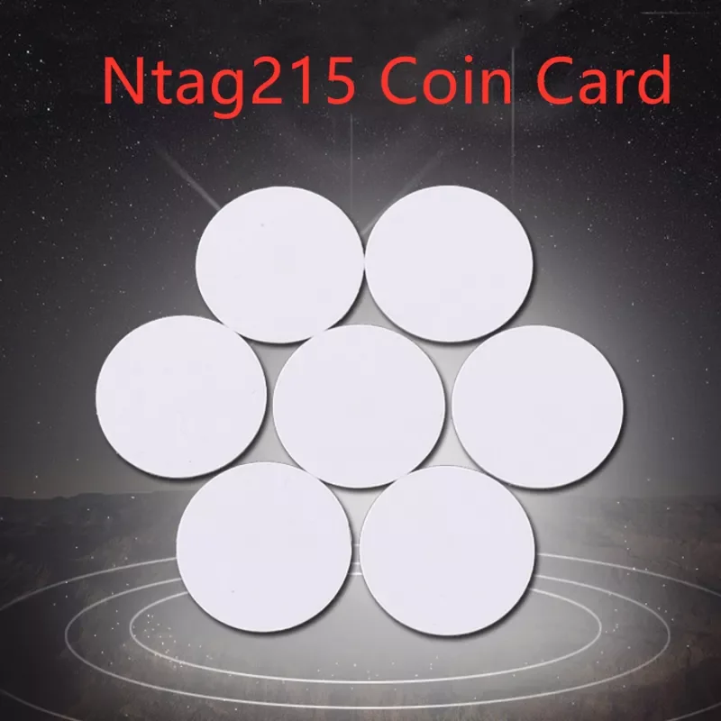 

2pcs NFC Ntag215 Coin TAG Key 13.56MHz NTAG 215 Universal Label RFID Token Patrol Ultralight Tags Labels Phone