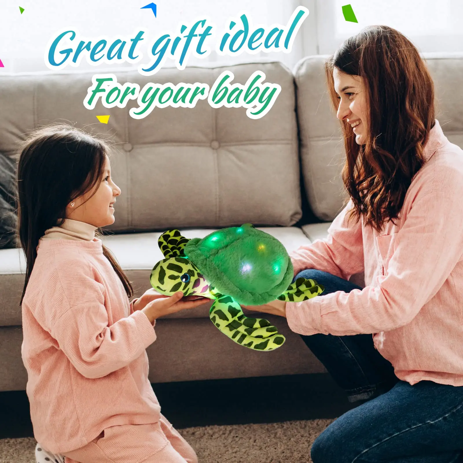 Светящиеся плюшевые игрушки черепахи 30 см