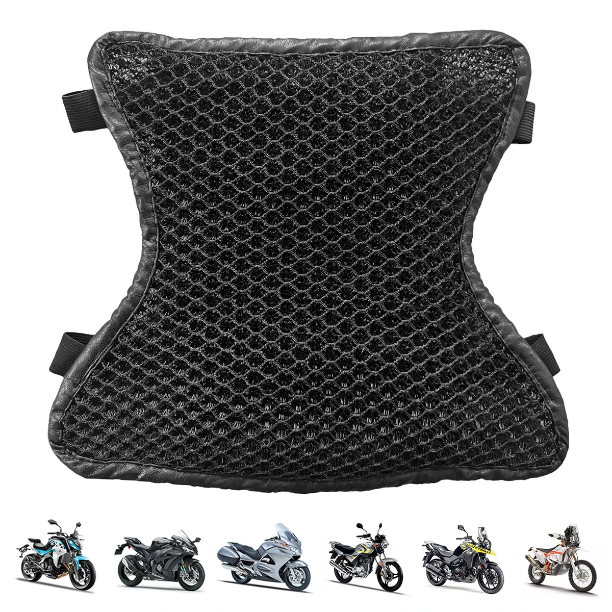 

Motorcycle Seat Cushion Cover 3D Mesh Protector Insulation Cushion Adjustable Breathable Non-slip Motorbike Seat Pad Mesh Mat