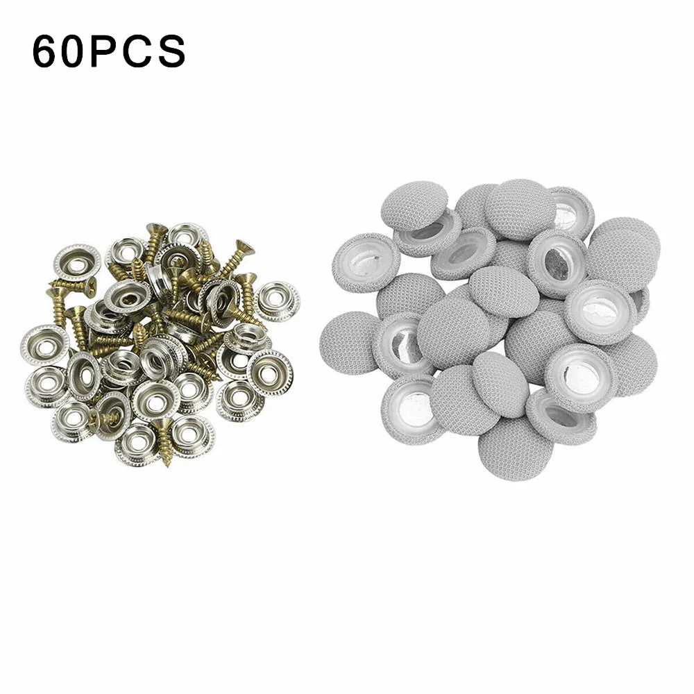 

60Pcs Car Roof Buckles Car Interior Ceiling Cloth Fixing Screw Cap Roof Snap Rivets Retainer Automotive Headliner Repair Button