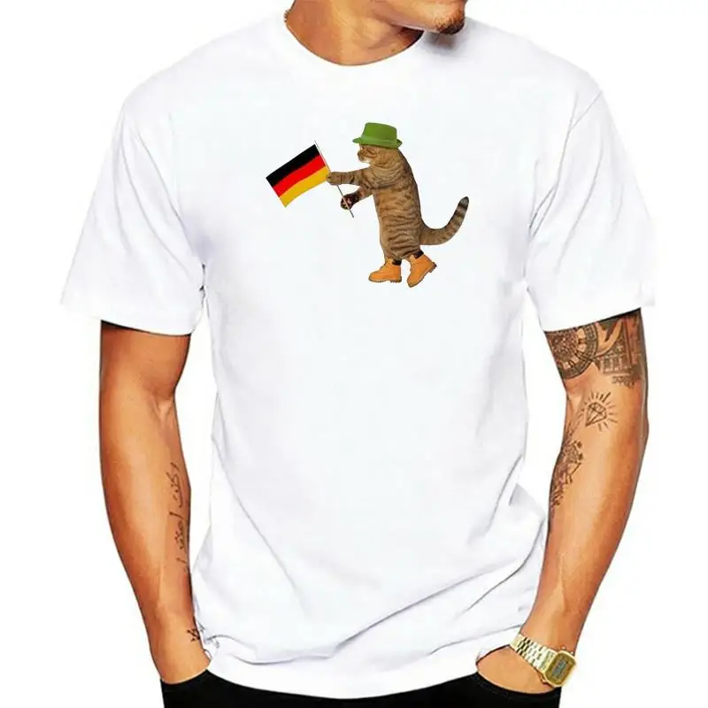 

A German Holding Flag Men'S Tee -Image By Slim Fit Tee Shirt New Fashion Design For Men Women