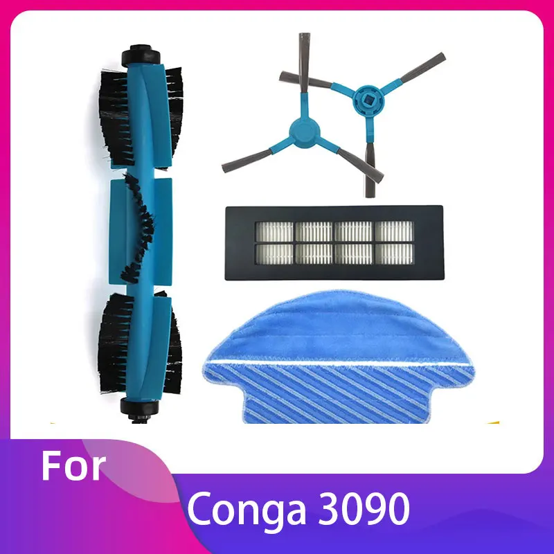 

For Conga 3090 Robot Vacuum Main Brush Roller Carpet Spin Brush Wheel Hepa Air Filter Mop Cloth Replacement Kit Spare Part