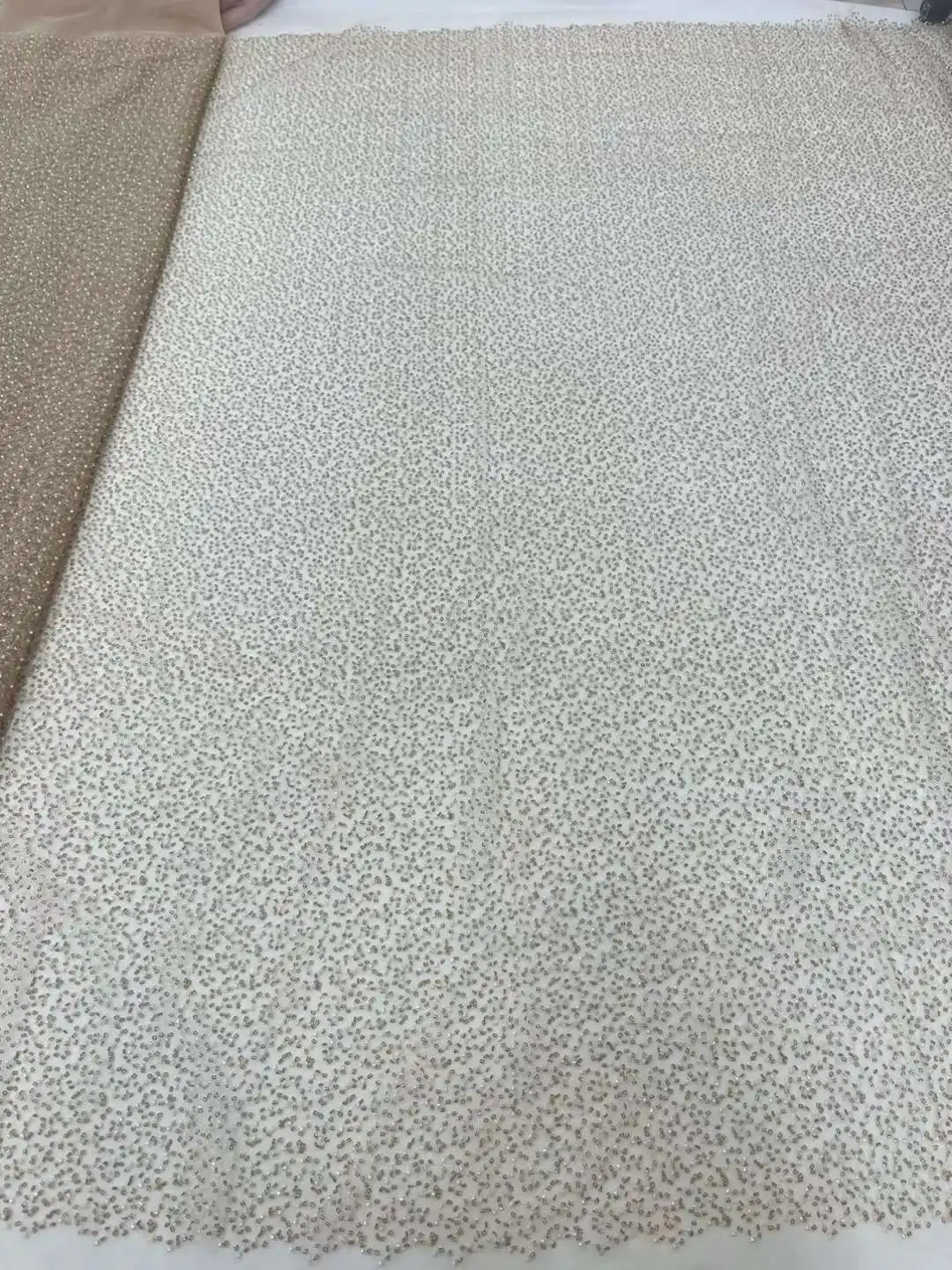 Роскошная африканская кружевная ткань с блестками высокого качества 5 ярдов