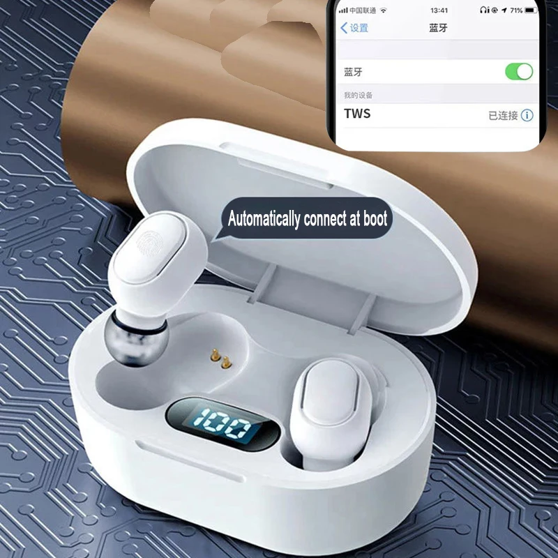 Фото Оригинальная Беспроводная Bluetooth-гарнитура E7S с микрофоном и светодиодным дисплеем, наушники-вкладыши для iPhone, Xiaomi, TWS наушники, Bluetooth-наушники-вкладыши №2