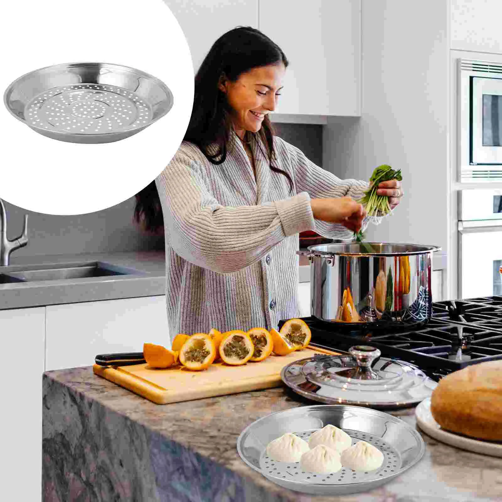 

Steamer Basket Pot Air Fryerreplacement Cookware Steaming Accessories Part Cooking Insert Mesh Vegetable Veggie Dumpling