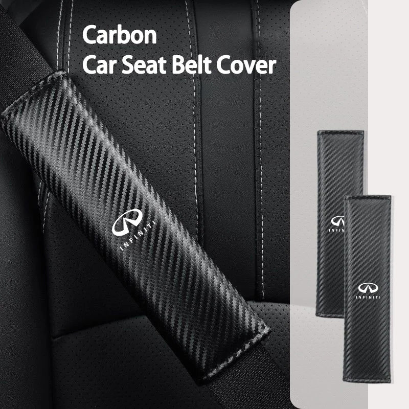 

Carbon Car Seat Shoulder Strap Pad Cover For Infiniti Q50 FX35 Q30 G37 Q70 QX70 G35 QX50 QX60 QX80 QX30 JX35 G25 G37 FX37 FX50