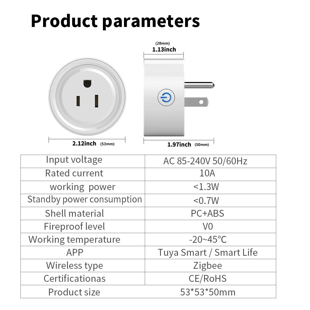 Tuya Zigbee умная розетка США штекер для концентратор шлюз система автоматического