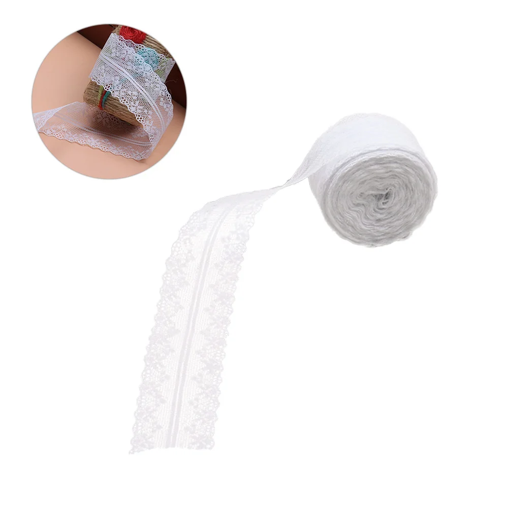 

3 Rolls White Decor Ribbon Trim Lace Ribbon Clothing Floral Lace Trim White Lace Trim Vintage Lace Roll Bride