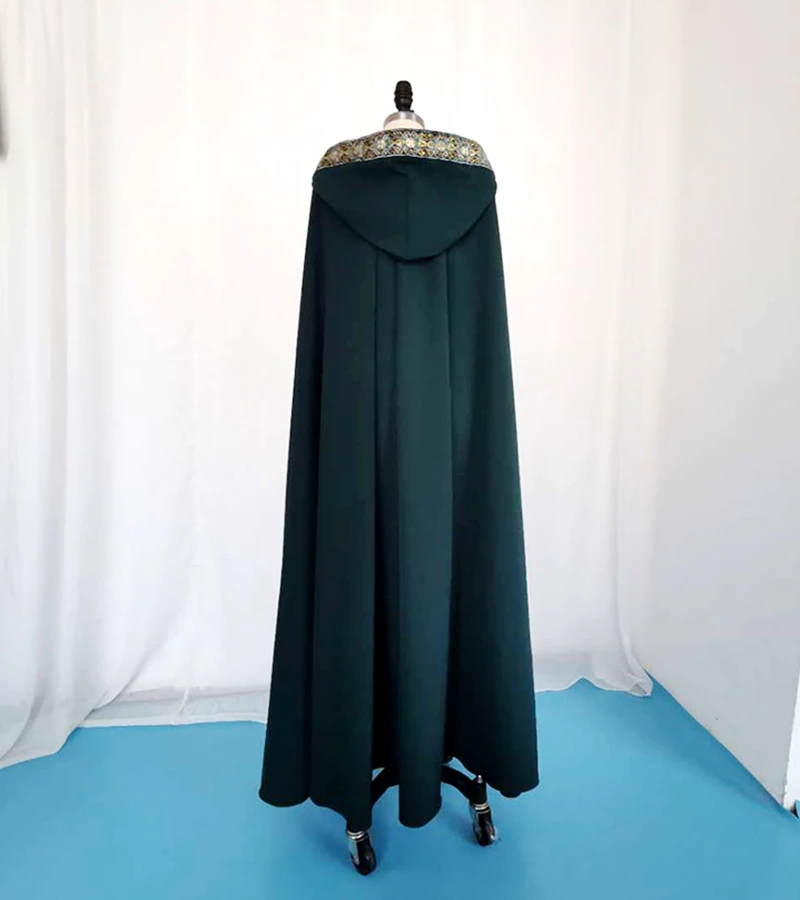 Spring Hood Poncho Green Lace Stage Performance Wear Long Cape Dance Par Dress up Wrap |