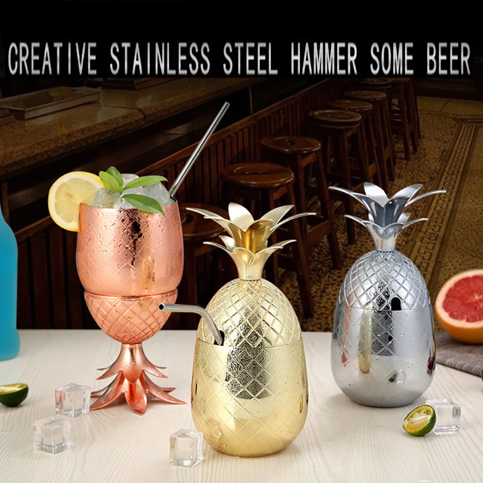 

Copper Pineapple Coppper Tumbler Food With Copper Long Crazy Straws 18 Inch Disposable Taken Toss Straws Straws Flexible Long