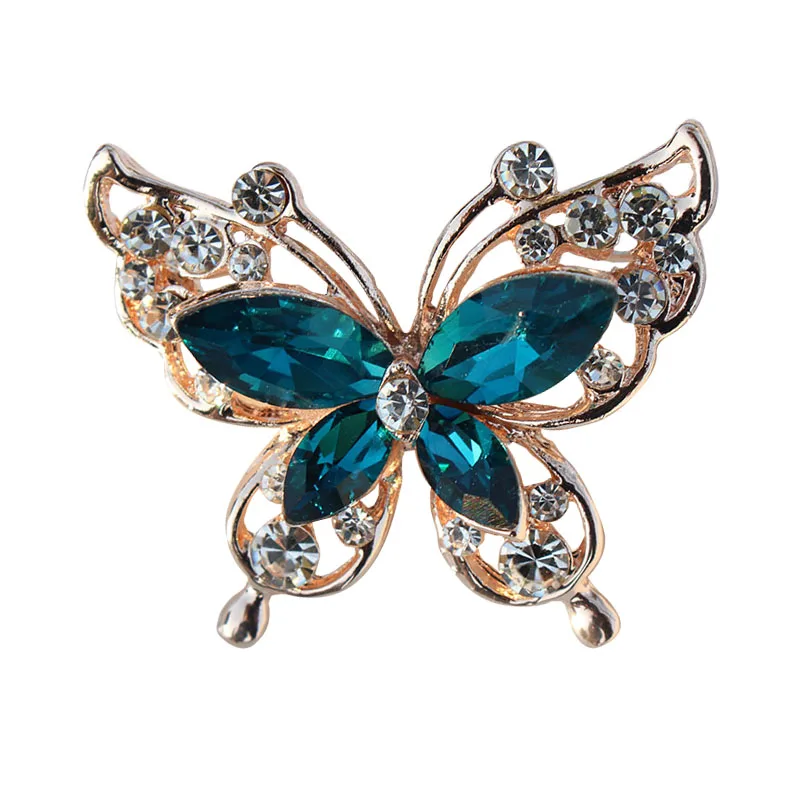 

New Butterfly Insect Lapel Pins Nad Brooch Fashion Beauty Women Zinc Alloy Crystal Exquisite Luxulry Jewelry Party Gift Men