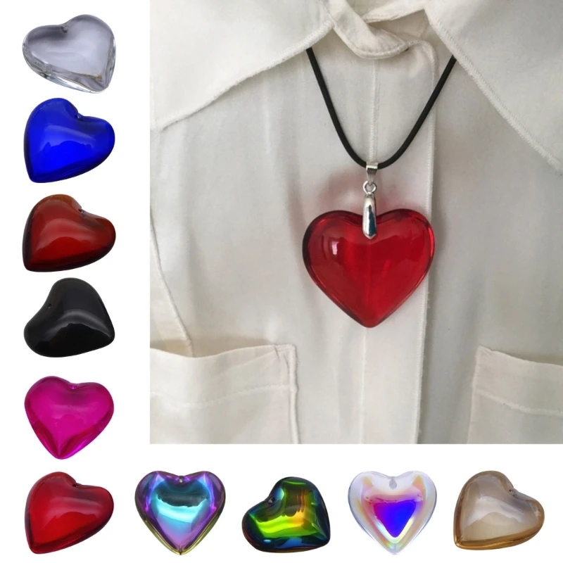 

10Pcs Love-Heart Shape-Gemstone Charm Pendants for Valentines Day Wedding