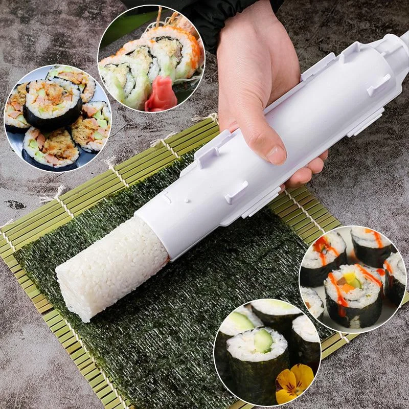 

DIY Cylinder Sushi Making Machine Quick Sushi Bazooka Japanese Rolled Rice Meat Mold Rice Ball Mold Kitchen Bento Accessories