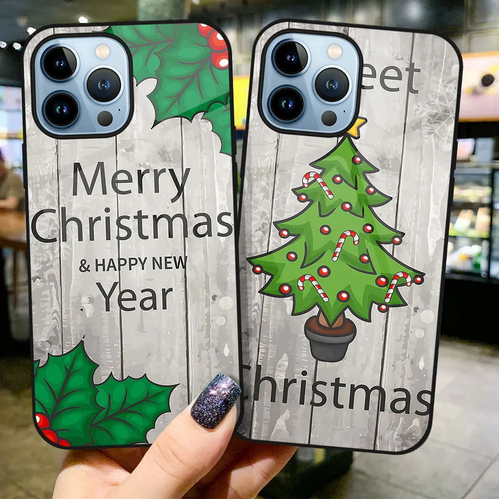 

Christmas Tree Case for Iphone 14 11 13 12 Mini Pro Max Cover for Iphone XS X XR 7 8 6 6S Plus SE 2022 2020 Glass Fundas