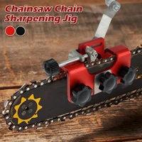 portable chainsaw sharpener chain jig aluminium chainsaw sharpening jig chain saw drill sharpen tool kit with 3pcs grinder stone